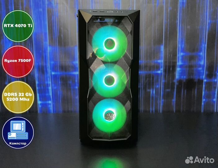 Собранный компьютер AMD7500F-RTX4070Ti-32DDR5-YWK7398