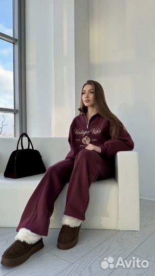 Костюм спортивный женский бургунди бордо