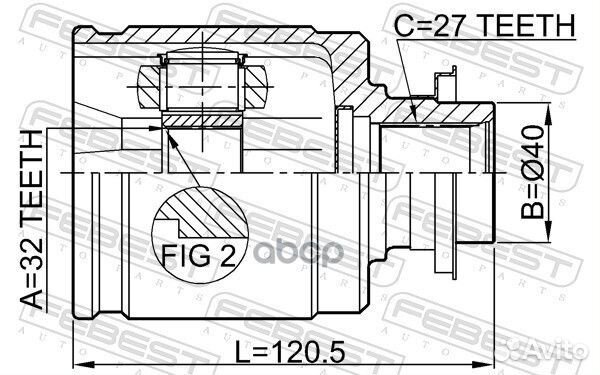 ШРУС внутренний honda accord CL/CN/CM 2002-2008