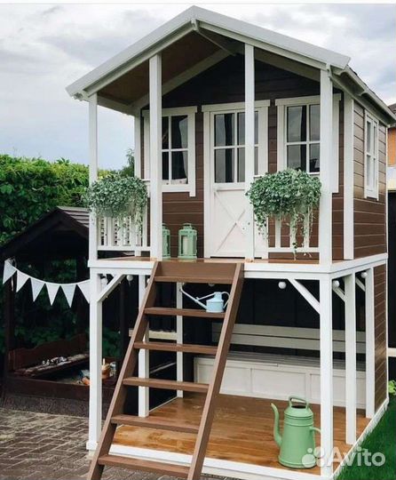 Детский домик из дерева(сосна). Качели, песочницы