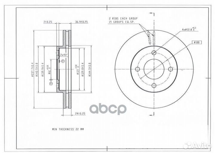 Диск тормозной BR3034S avantech