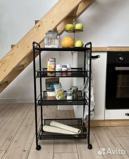 Этажерка стеллаж на колесиках для хранения вещей