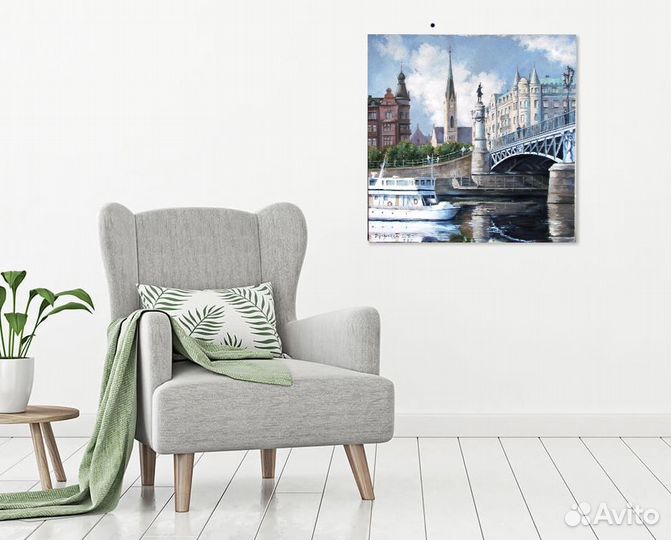 Картина маслом городской пейзаж