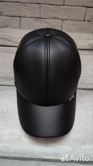 Бейсболка кожаная