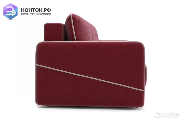 Диван еврокнижка Энерджи 3-х местный бордовый