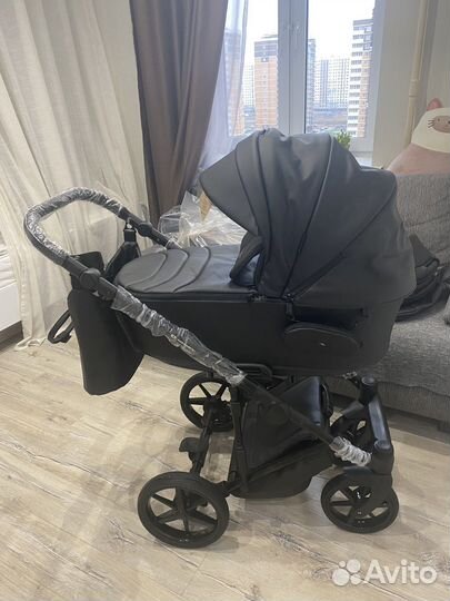 Коляска 2 в 1 adamex zico deluxe эко кожа черная