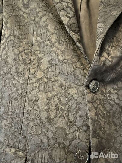 Жаккардовый пиджак черный