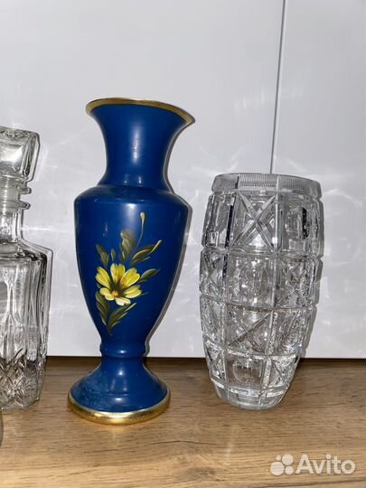 Ваза графин СССР метал хрусталь