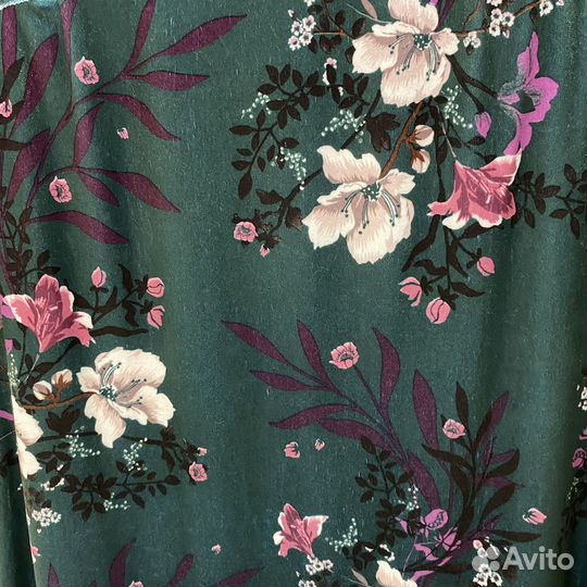 Бархатное платье зеленое 40/42