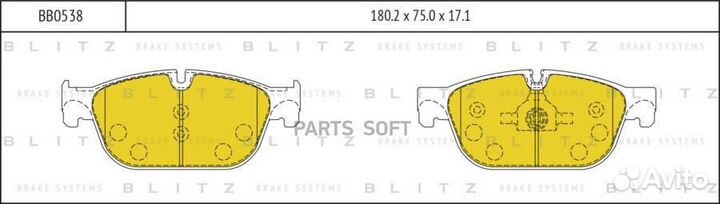 BB0538 Blitz Колодки тормозные дисковые перед прав