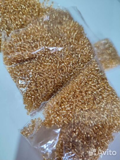Бисер золотой/коричневый