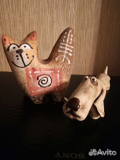 Глиняные фигурки. Кошек и собак