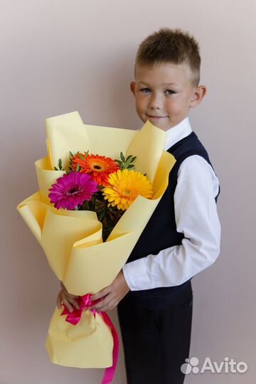 Герберы букет цветы с круглосуточной доставкой