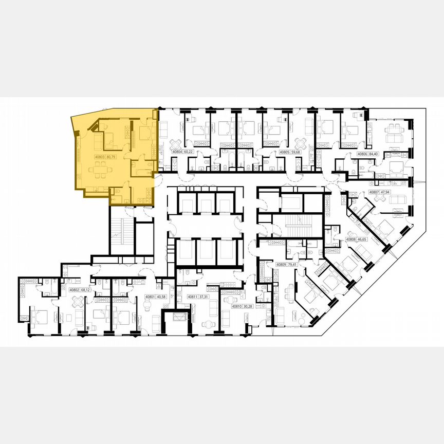 2-к. квартира, 82 м², 8/46 эт.