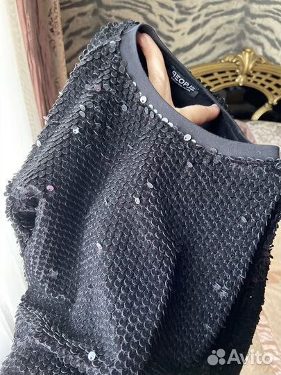 Кофта с двусторонними бархатными пайетками Италия