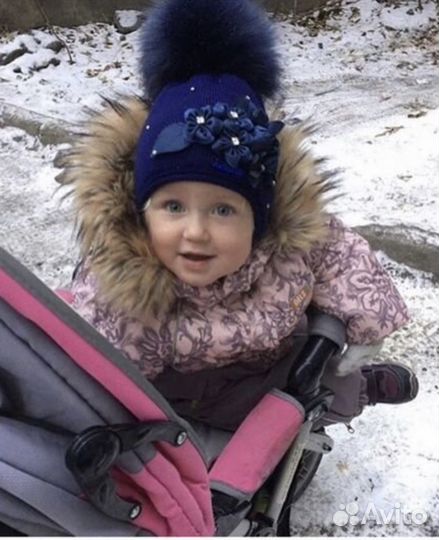 Комплект шапка и манишка 1-3 года