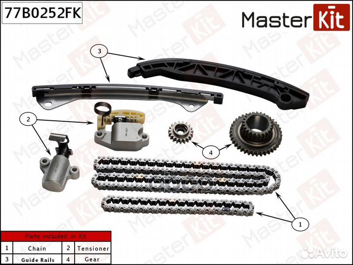 Цепь грм к-кт 77B0252FK MasterKit