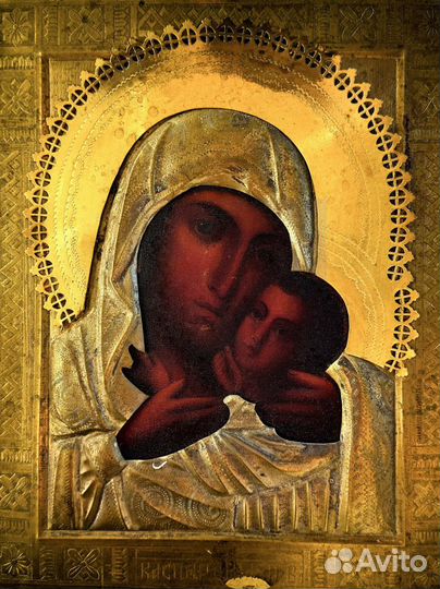 Старинная редкая икона Богородица Касперовская 19