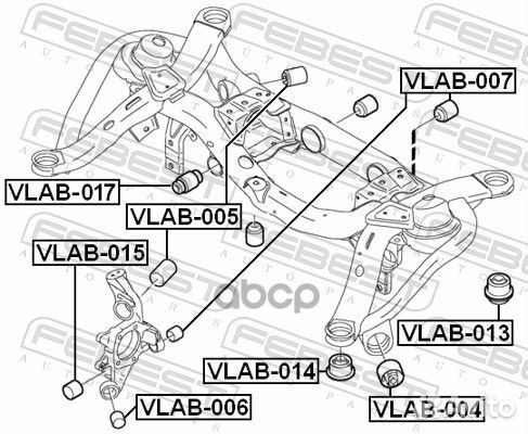 Vlab-014 сайлентблок задней балки Volvo XC90 0
