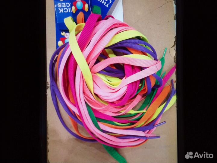 Шнурки разноцветные 120см, 200см,60см разные