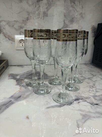 Хрустальные фужеры гусь хрустальный