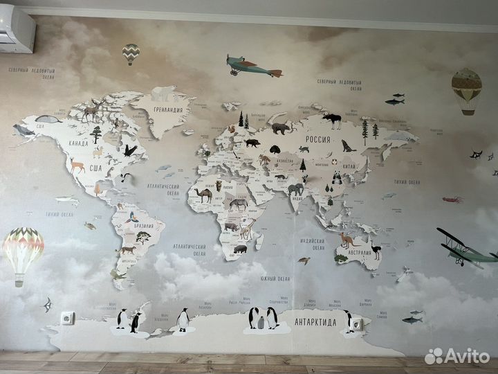 Карта мира на стену