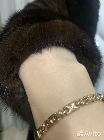 Шуба норковая поперечка с капюшоном 52/54