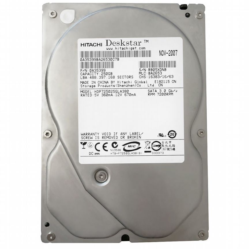 [HDP725025GLA380] Жесткий Диск Hitachi 250gb Sata2 Hdp725025gla380