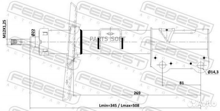 Амортизатоp nissan altima coupe CL32 2007.04-2013.06