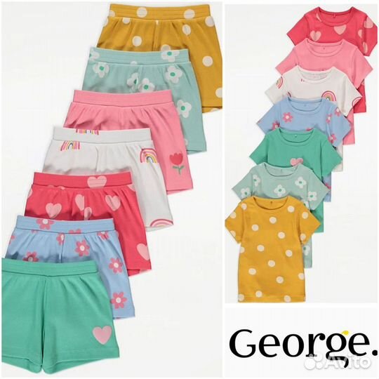 Комплект с шортами для девочки George 3,4 года