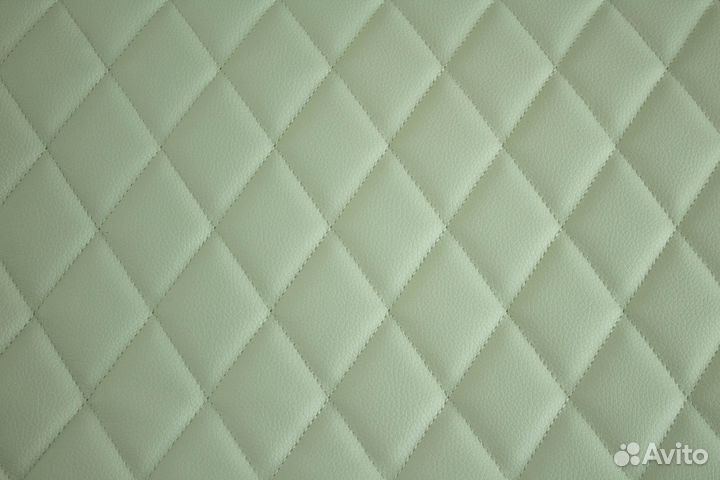 Стеганая экокожа белая с белым ромбом