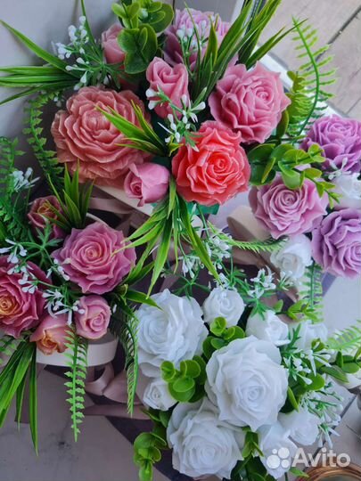 Букет из мыльных роз