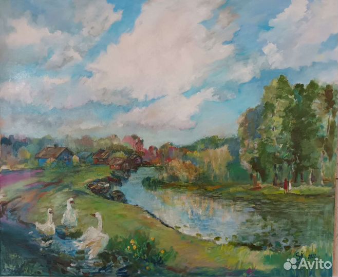 Картина маслом на холсте пейзаж 50х60