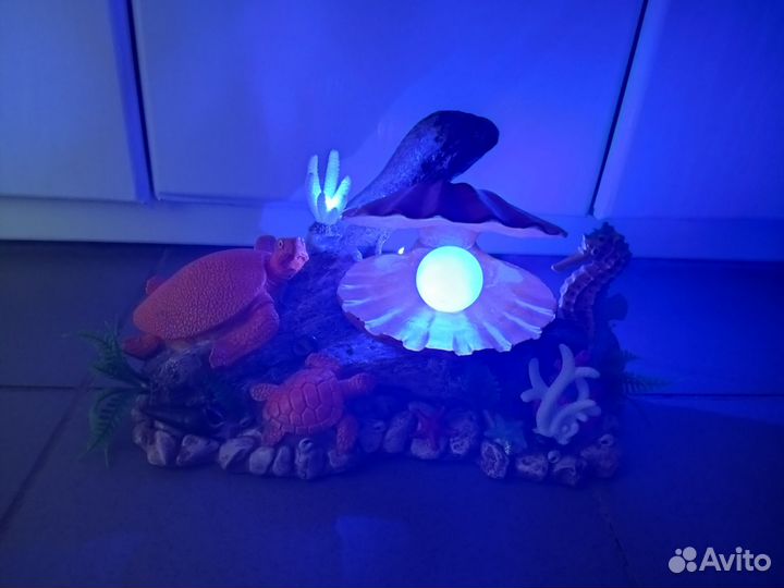 Ночник декоративный, ракушки и дрифтвуд