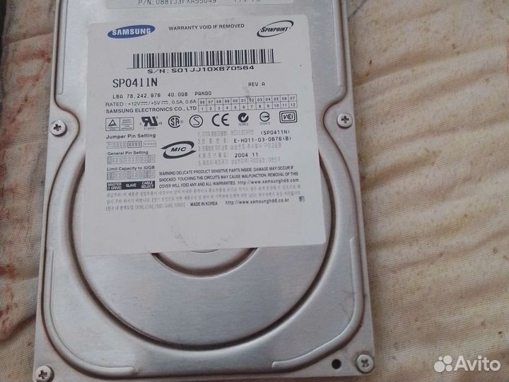 Жесткие диски IDE 40 Gb