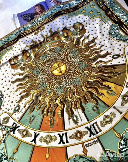 Платок шарф от Hermes Солнечные часы