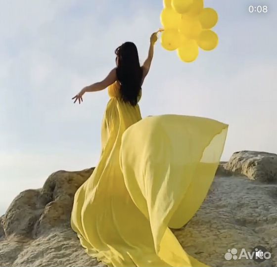Летящее платье со шлейфом
