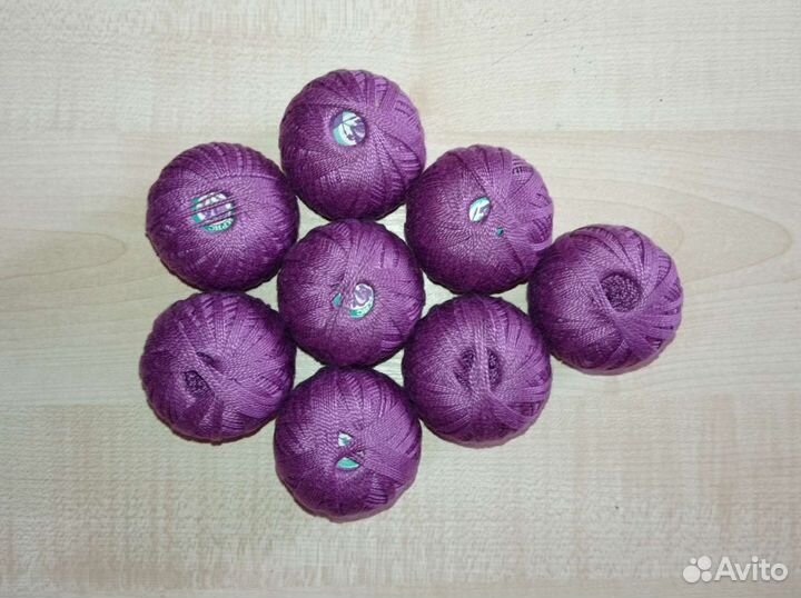 Нитки ирис фирлетовые, 8 штук