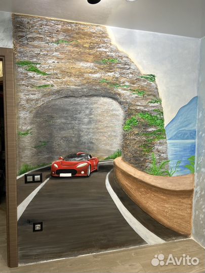 Роспись стен, аэрография, барельеф