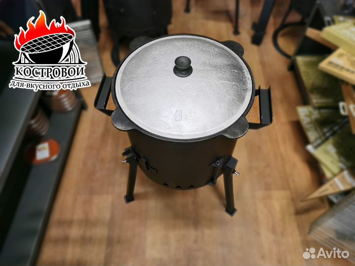 Комплект: Чугунный казан 8 литров + Печь Мбт-235