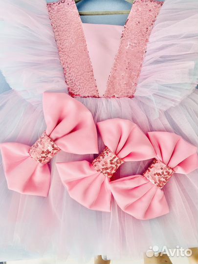 Нарядное платье для девочки на 1 годик 74 80