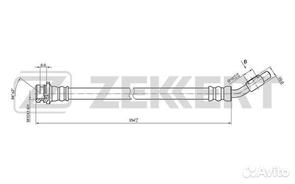 Шланг тормозной передний левый Nissan Navara