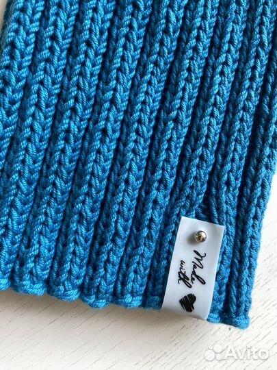 Шапка вязанная детская тыковка (бини) летняя