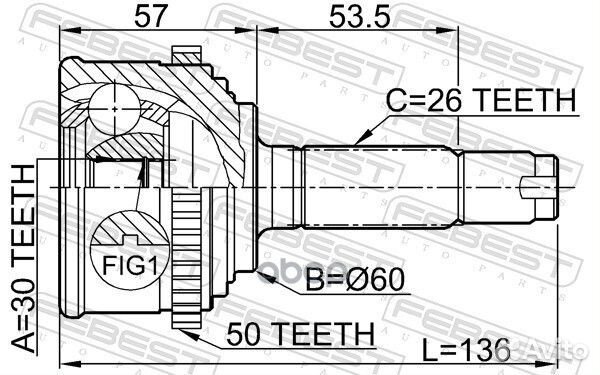 ШРУС 0310-CF4A50 0310-CF4A50 Febest