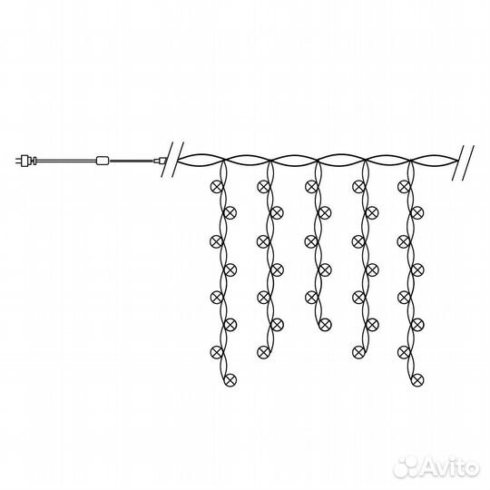 Гирлянда дождь бахрома 5,3м Feron CL23 5000К 32349