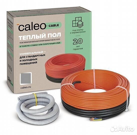 Топовый теплый пол в стяжку caleo cable 50м