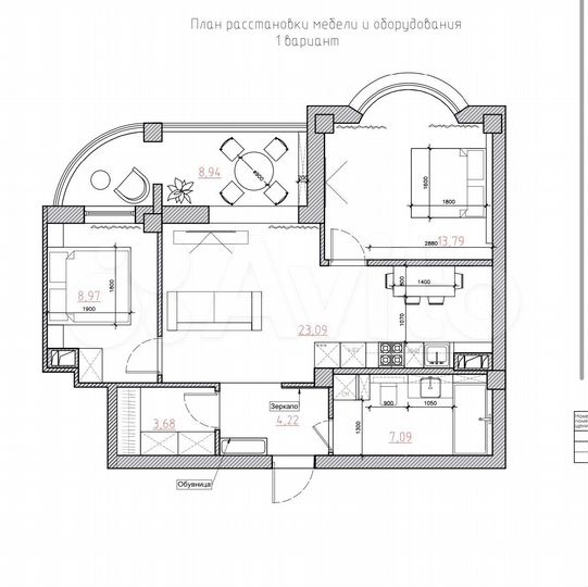 3-к. квартира, 61 м², 8/10 эт.