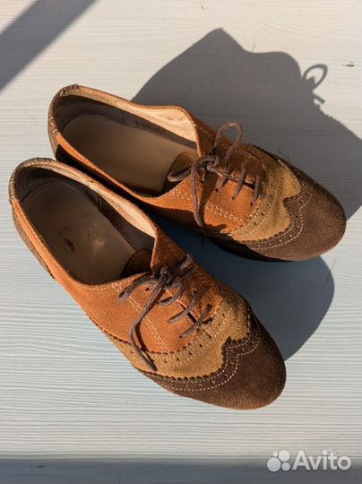 Туфли оксфорды на танкетке замша 36 Испания, б/у