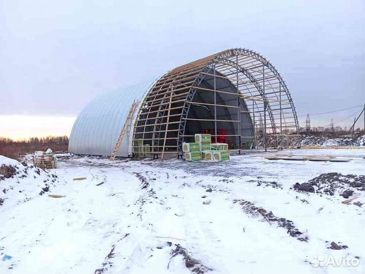 Каркасный ангар / Арочный ангар (10м x 5м x 45м)