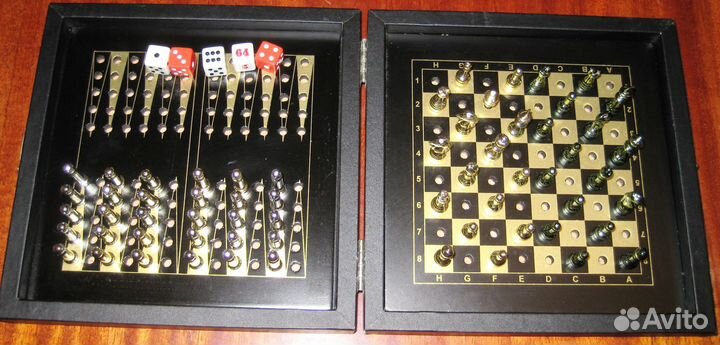 Подарочный сувенирный набор шахматы и нарды 2 в о